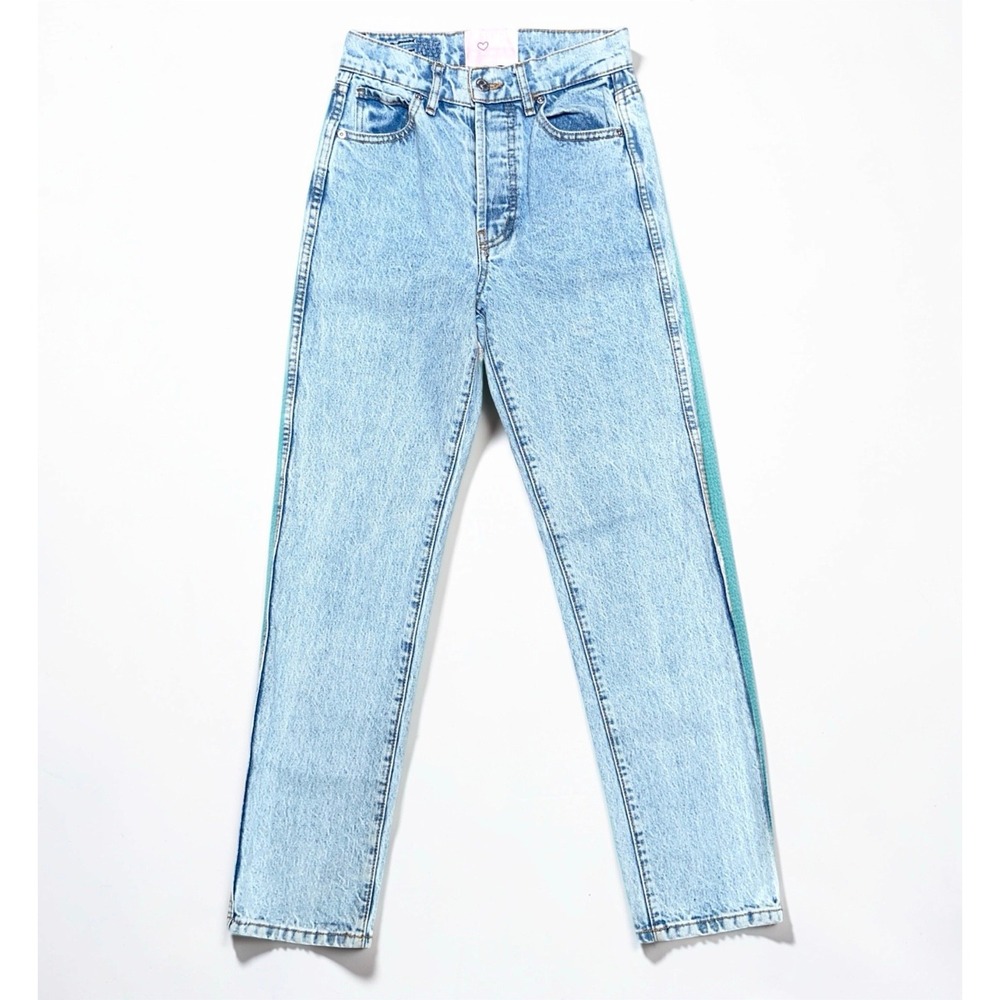 Revice Denim Jeans Women's 24x30 Light Wash High Rise Straight Leg Made USA